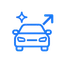 Auto mit Pfeil-Icon für Fahrzeugabholung