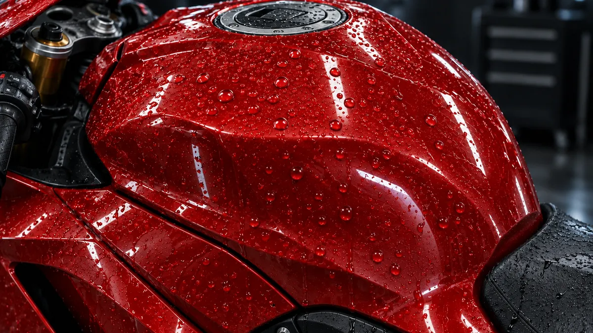 Motorrad nach professioneller Lackversiegelung